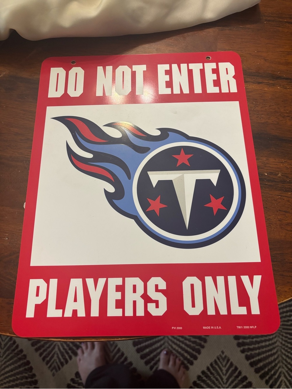 Tennessee Titans Red "Do Not Enter Players Only" Wall Sign